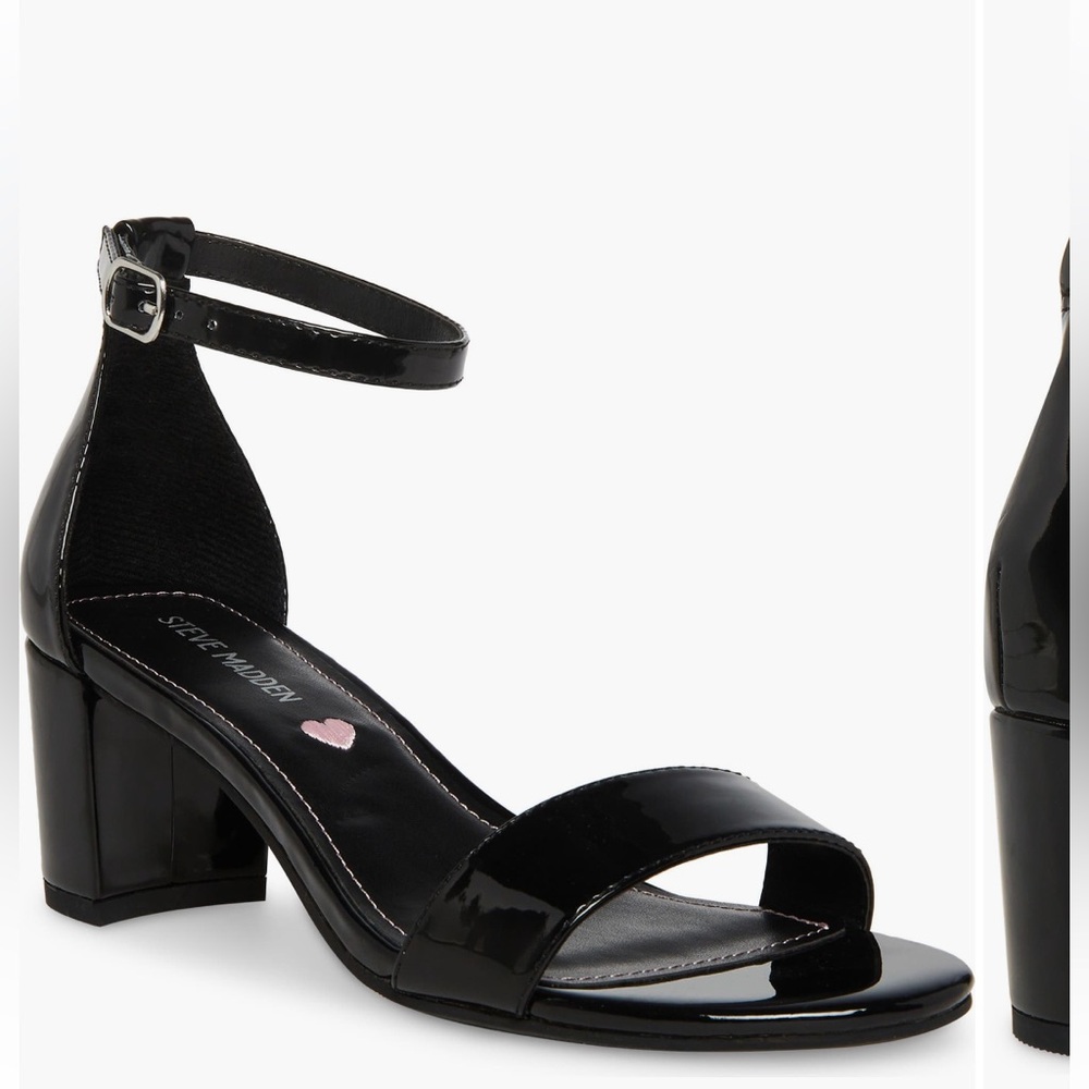 Steve Madden JCarrson Ankle Strap Sandal Blk Big Girl size 4